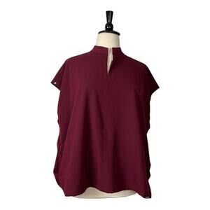 Jaanuu Scrub Top New Aris V-neck Pockets Burgundy Merlot Women’s Plus Size 2X